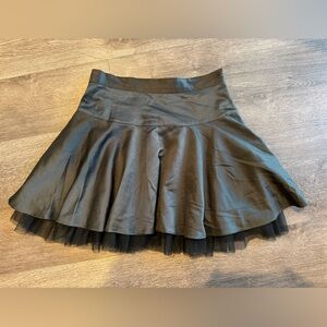 Charcoal Silk Skirt w/ Chiffon lining
